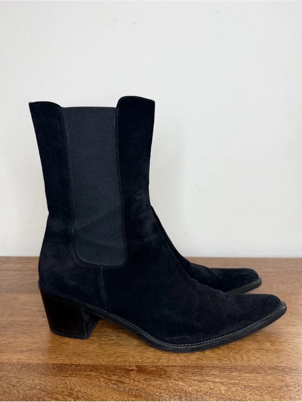 Moschino Cheap and Chic Western “Softy Nero” Black Suede Boot 39.5 EU